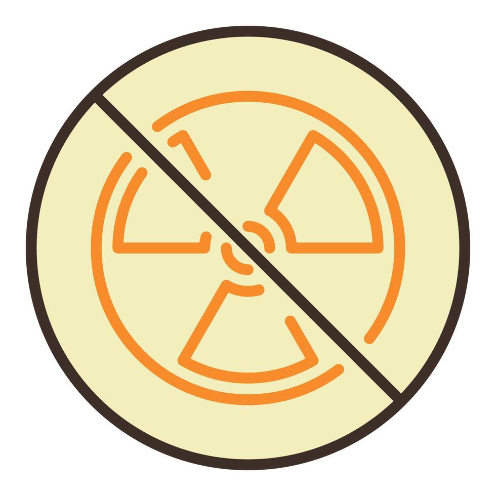 radiación prohibición vector nuclear energía No permitido de colores icono o símbolo