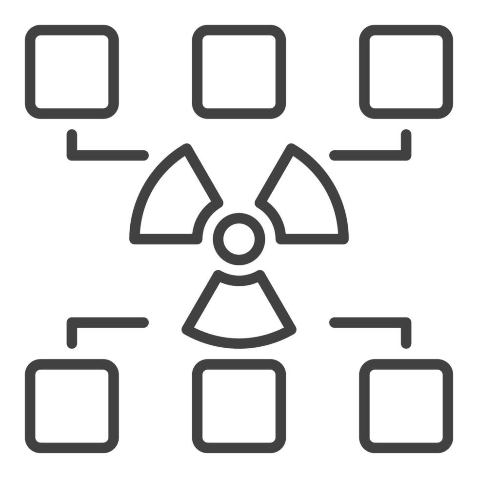 Nuclear Energy vector Radiation outline icon or symbol