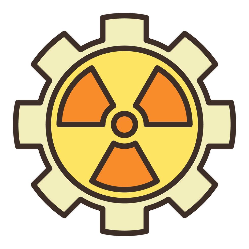 Radiation and Cog Wheel vector colored icon or design element