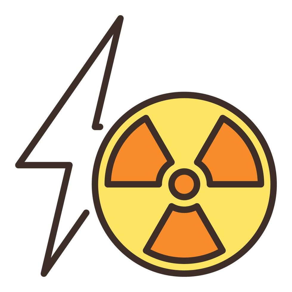 Radiation and Lightning vector symbol colored icon or logo element