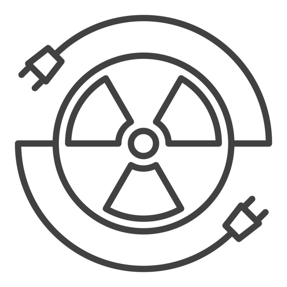 Radiation sign with Plugs vector icon or sign in thin line style