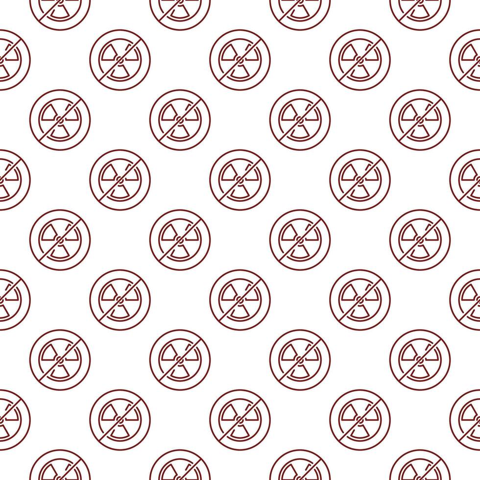 Vector Stop Radiation No Allowed seamless pattern in thin line style
