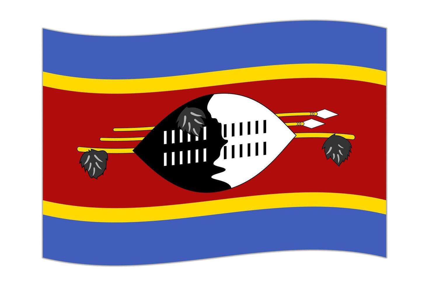 ondeando la bandera del país eswatini. ilustración vectorial vector