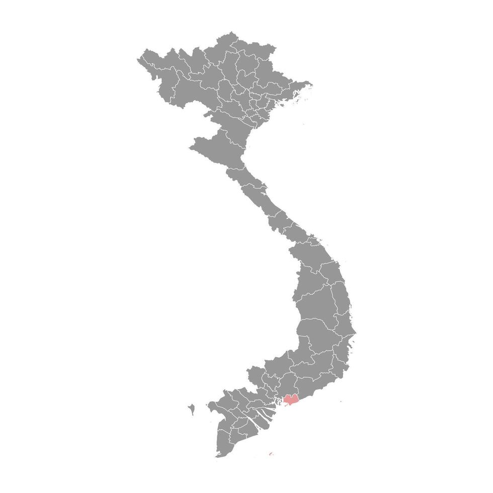 licenciado en Letras ría vung tau provincia mapa, administrativo división de Vietnam. vector ilustración.