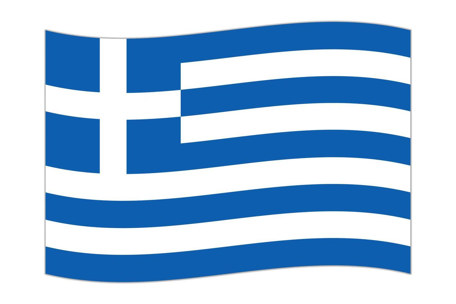 Waving flag of the country Greece. Vector illustration.