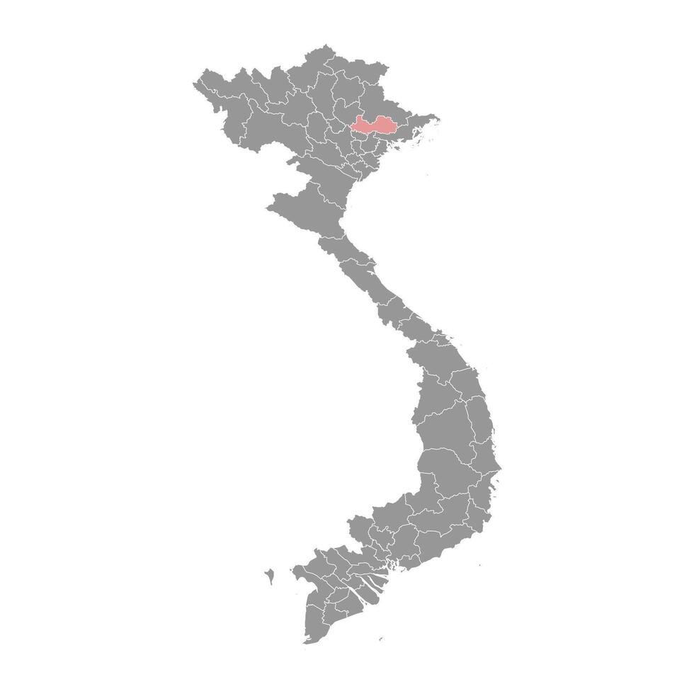 bac giang provincia mapa, administrativo división de Vietnam. vector ilustración.