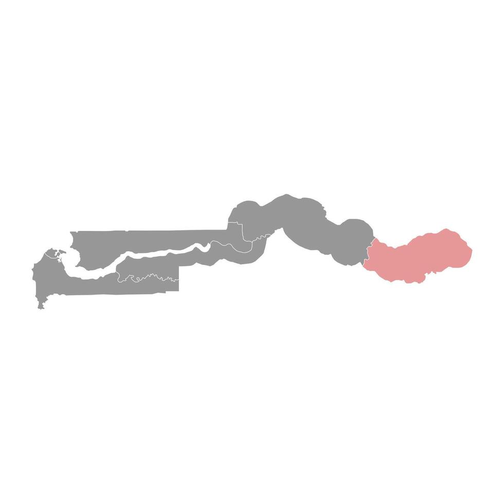 Upper River division map, administrative division of Gambia. Vector illustration.