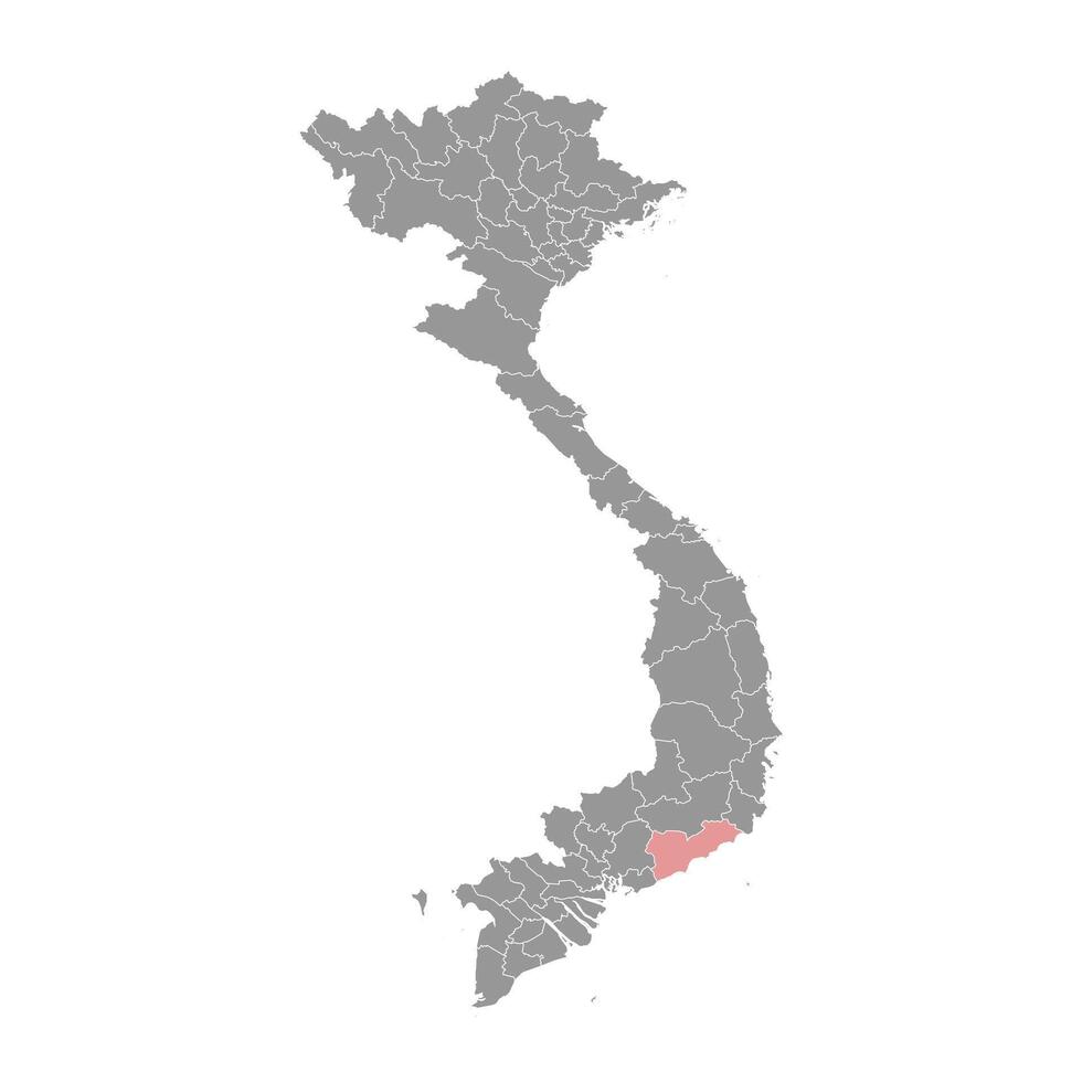 binh Thuan provincia mapa, administrativo división de Vietnam. vector ilustración.