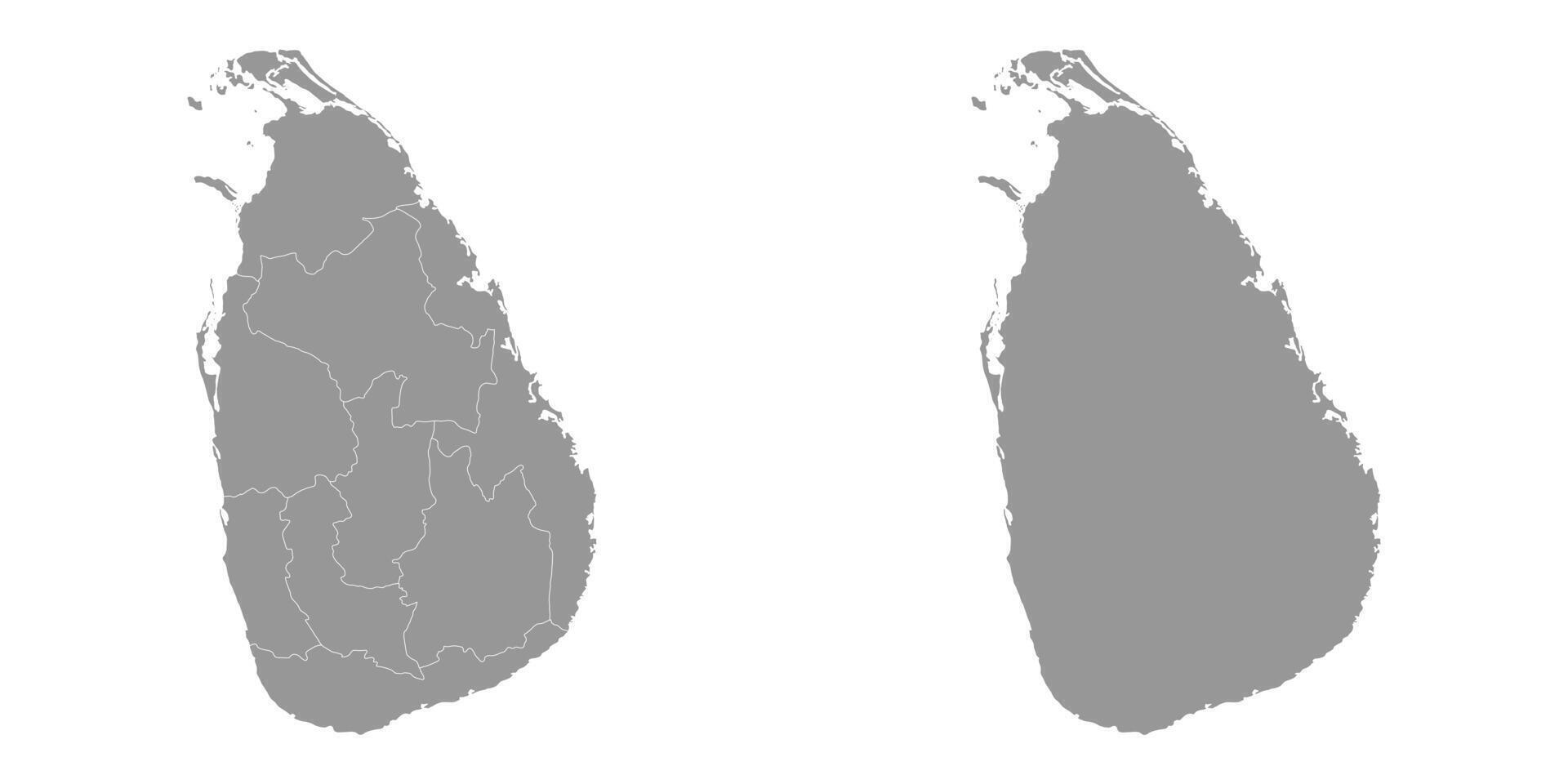 Sri Lanka map with provinces. Vector illustration.
