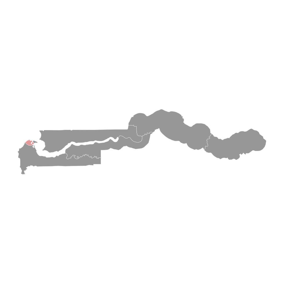 Kanifing map, administrative division of Gambia. Vector illustration.