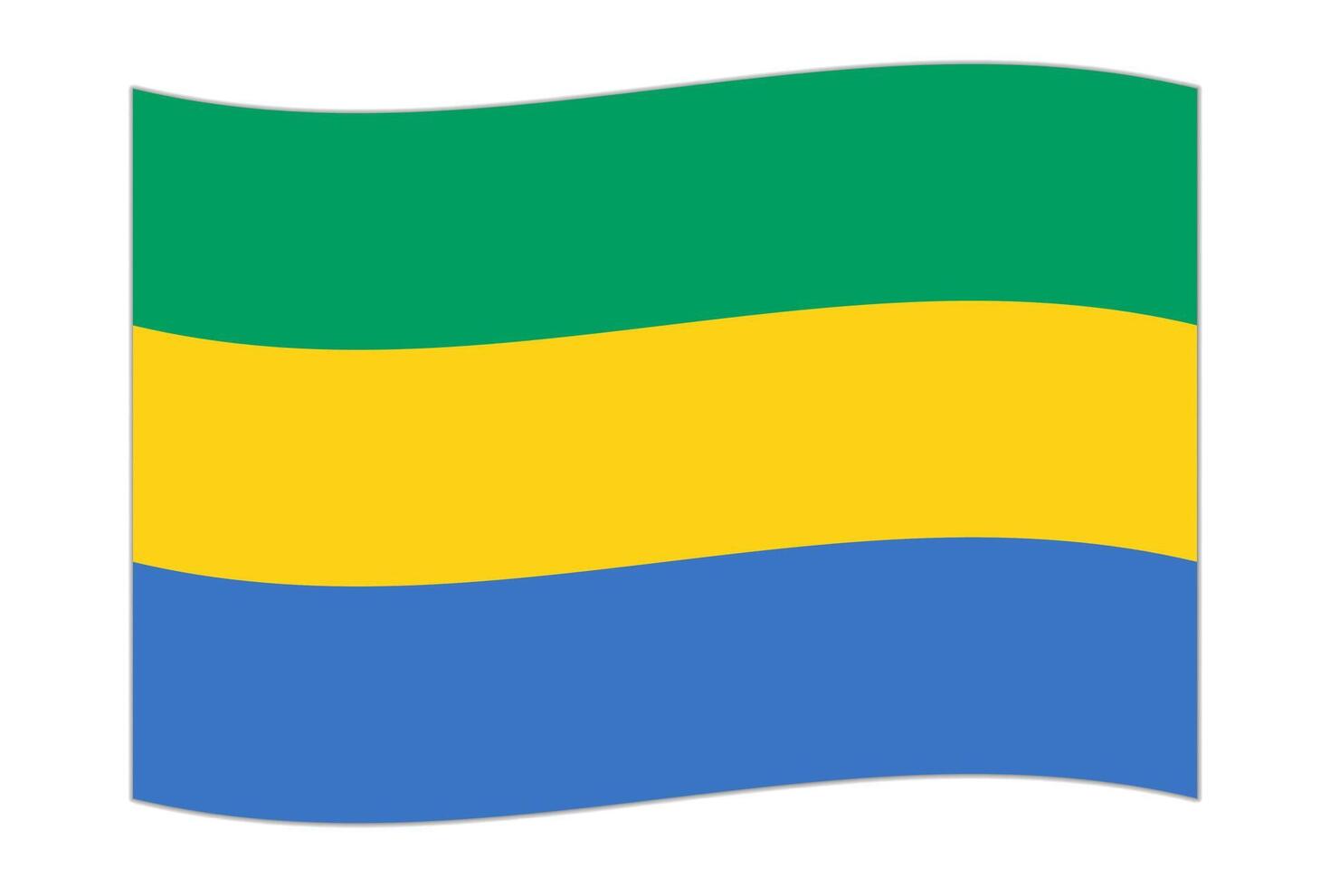 Waving flag of the country Gabon. Vector illustration.