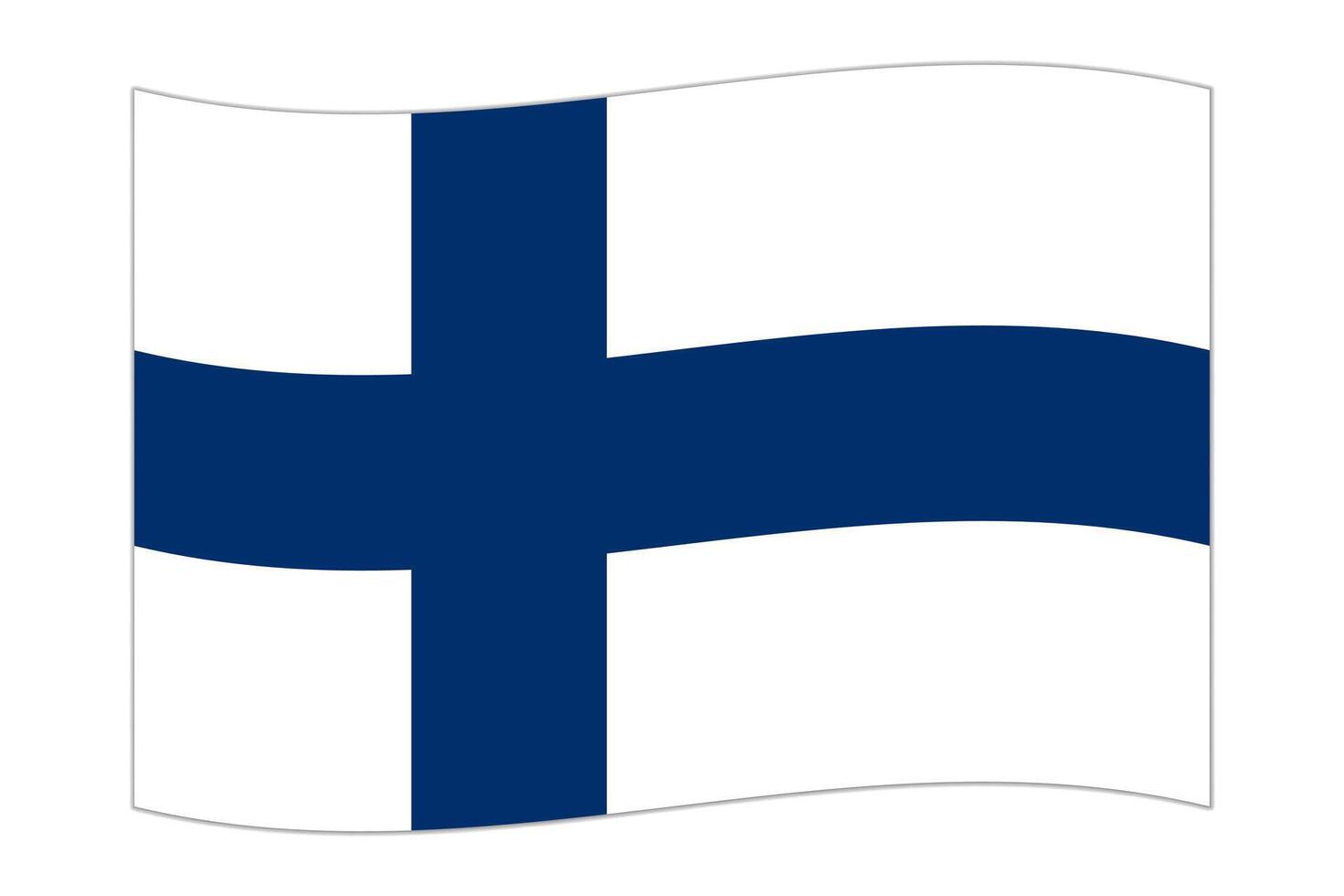 Waving flag of the country Finland. Vector illustration.