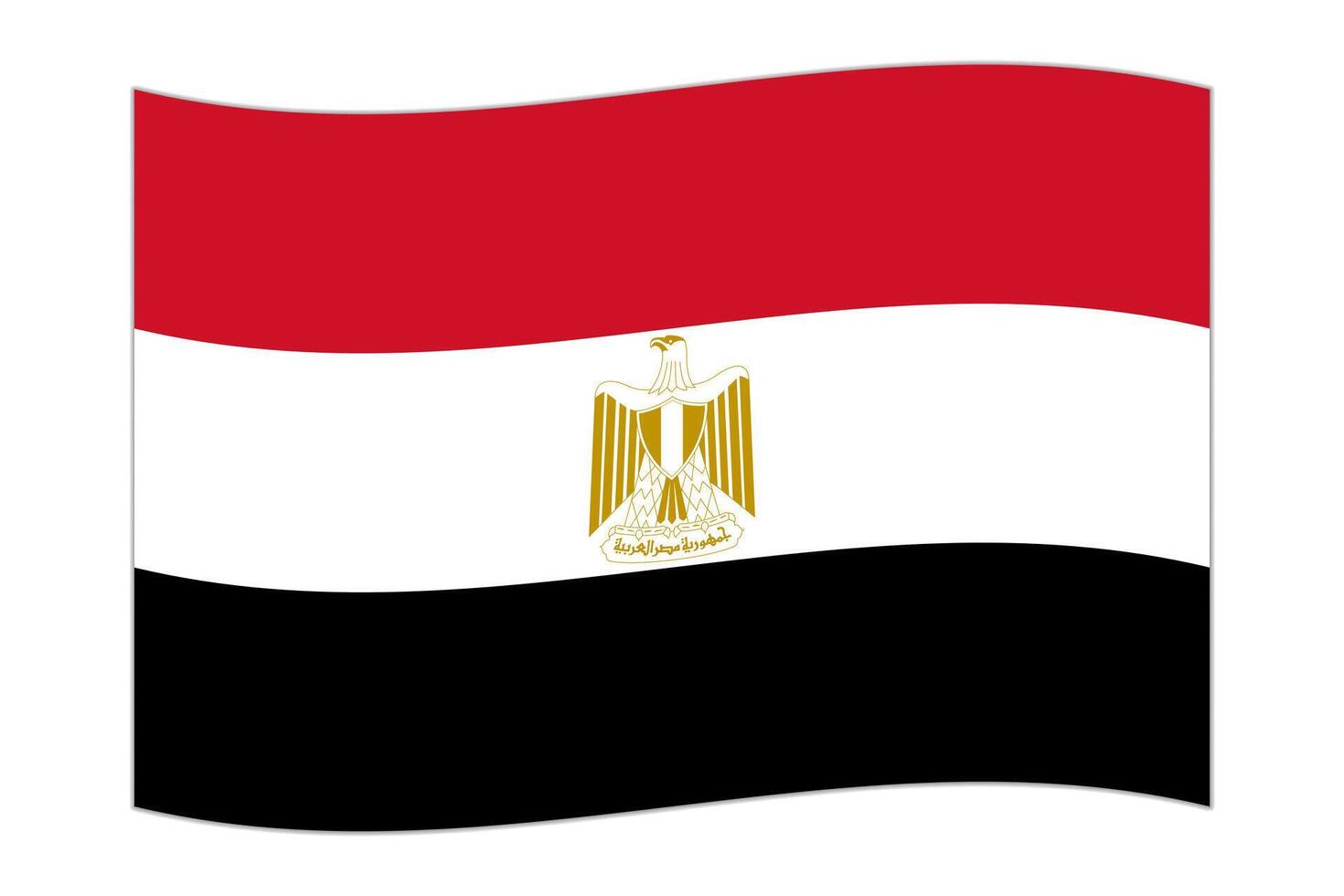 Waving flag of the country Egypt. Vector illustration.