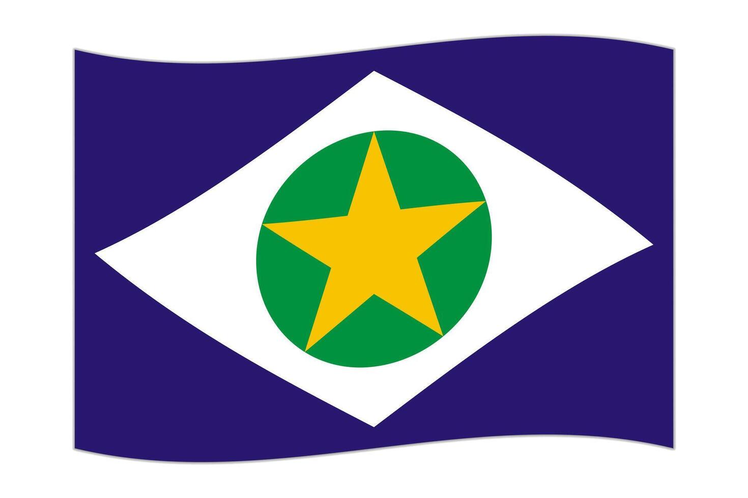 Waving flag of Mato Grosso. Vector illustration.