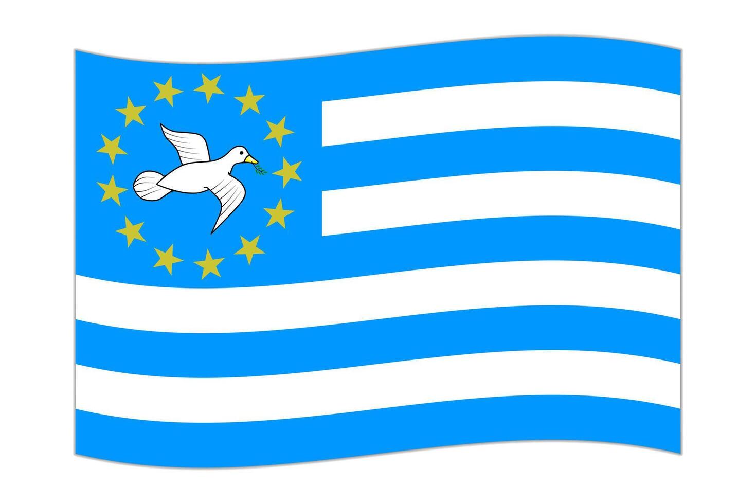 Waving flag of the country Federal Republic of Southern Cameroons. Vector illustration.