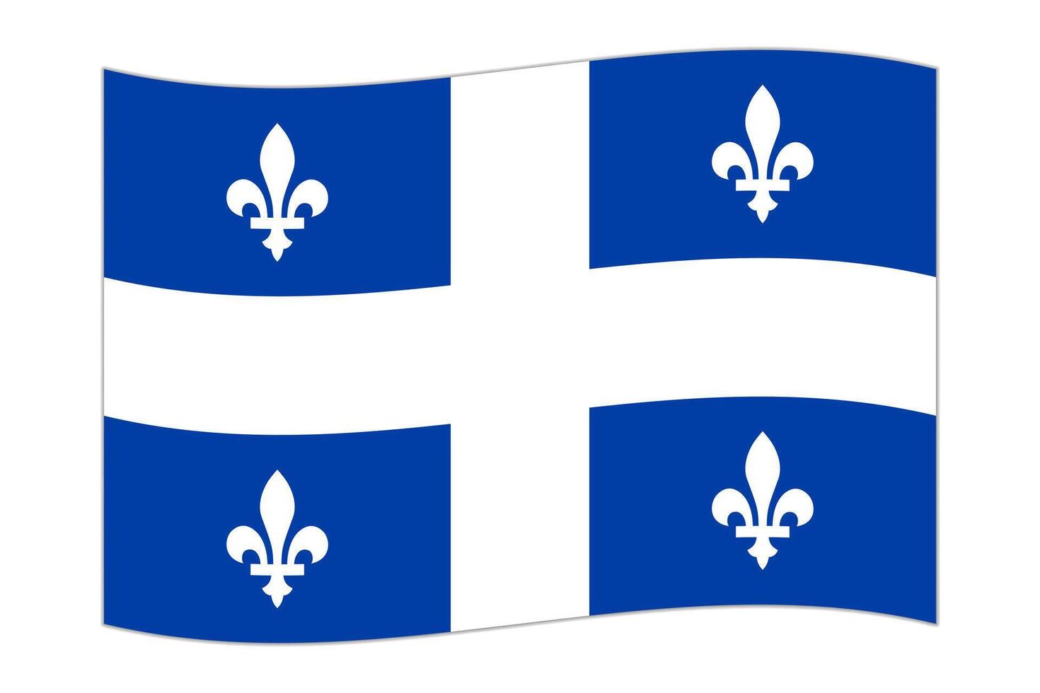 ondulación bandera de quebec, provincia de Canadá. vector ilustración.