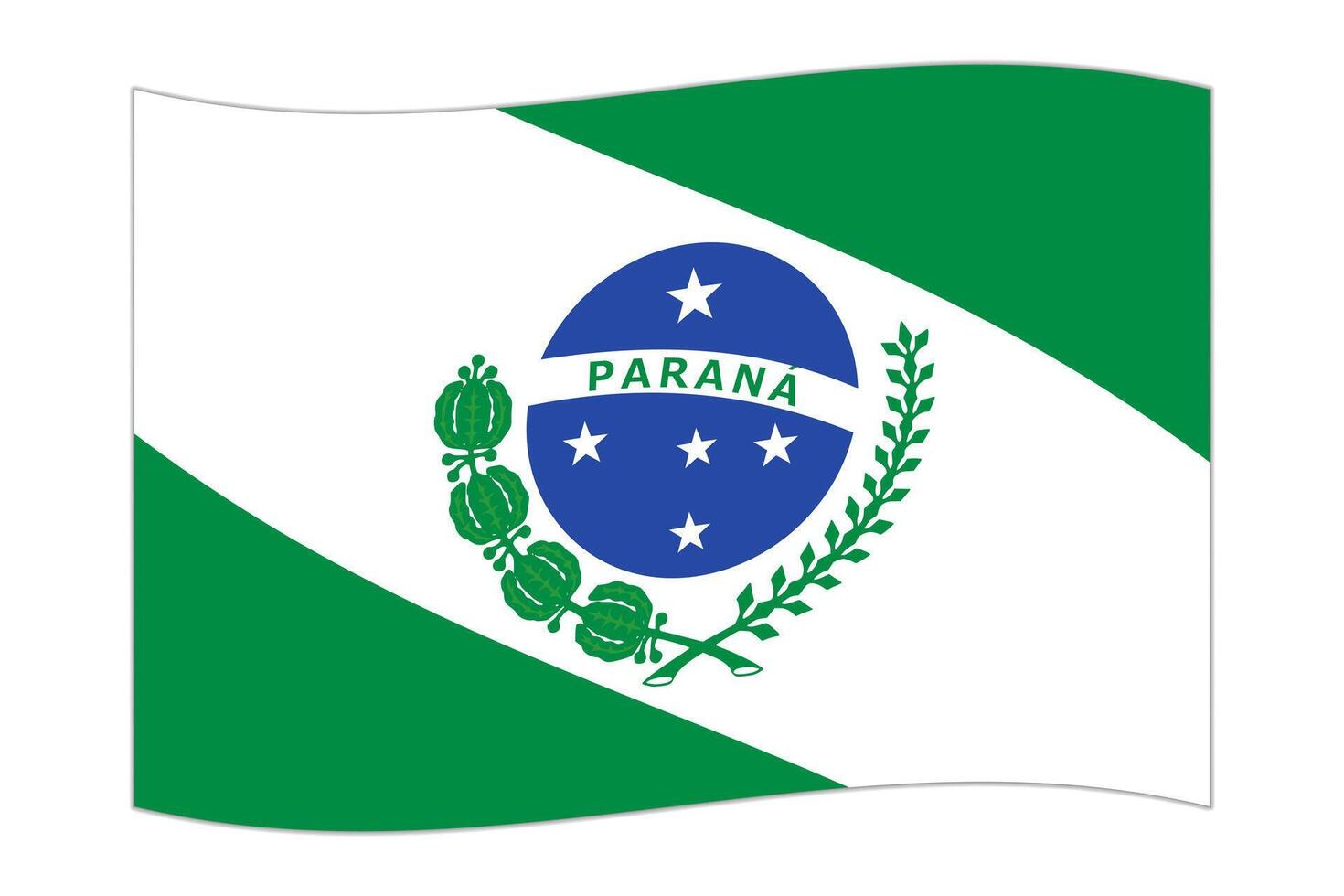 Waving flag of Parana. Vector illustration.