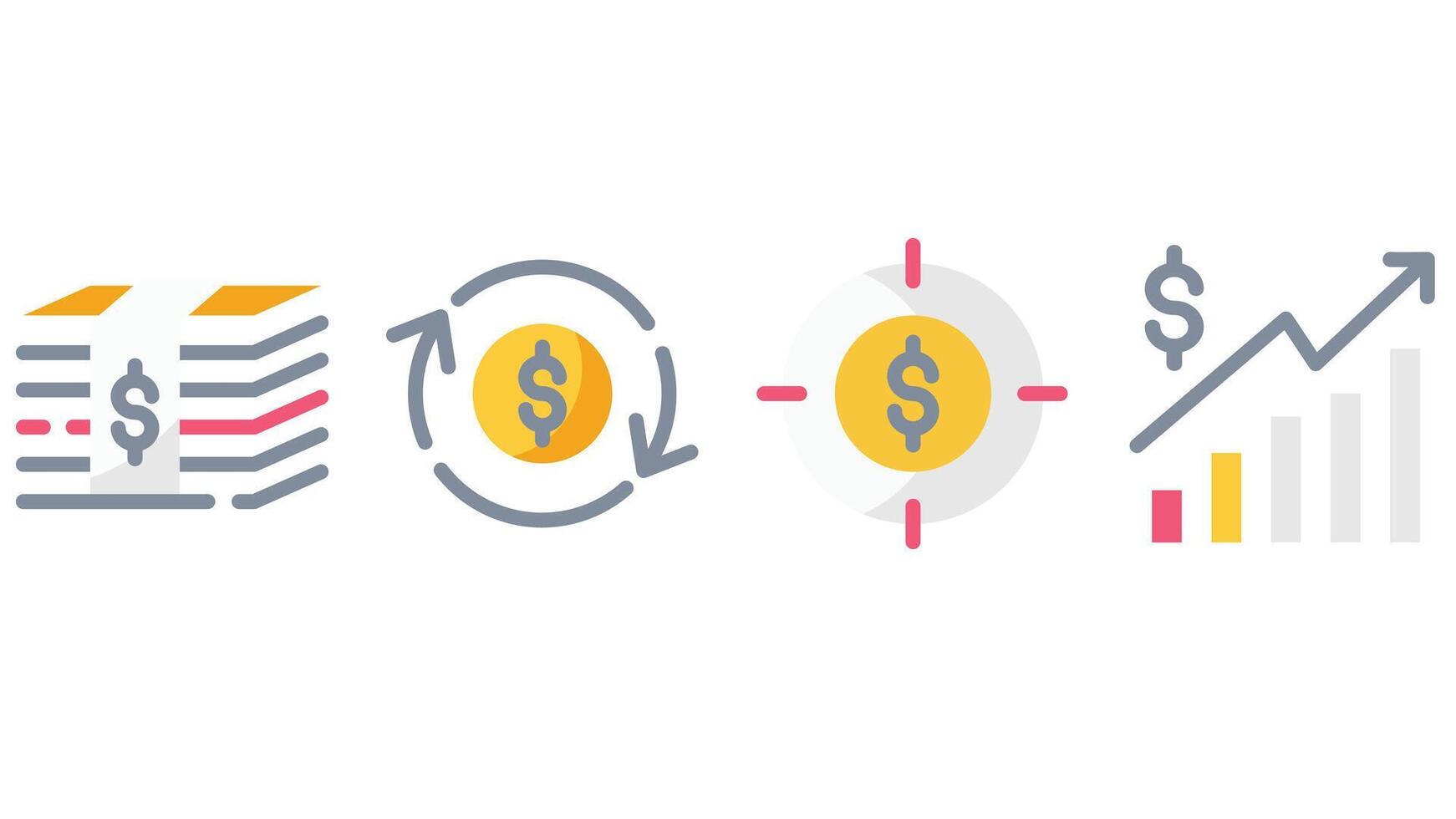 Money, stocks, Business and finance vector illustration icons