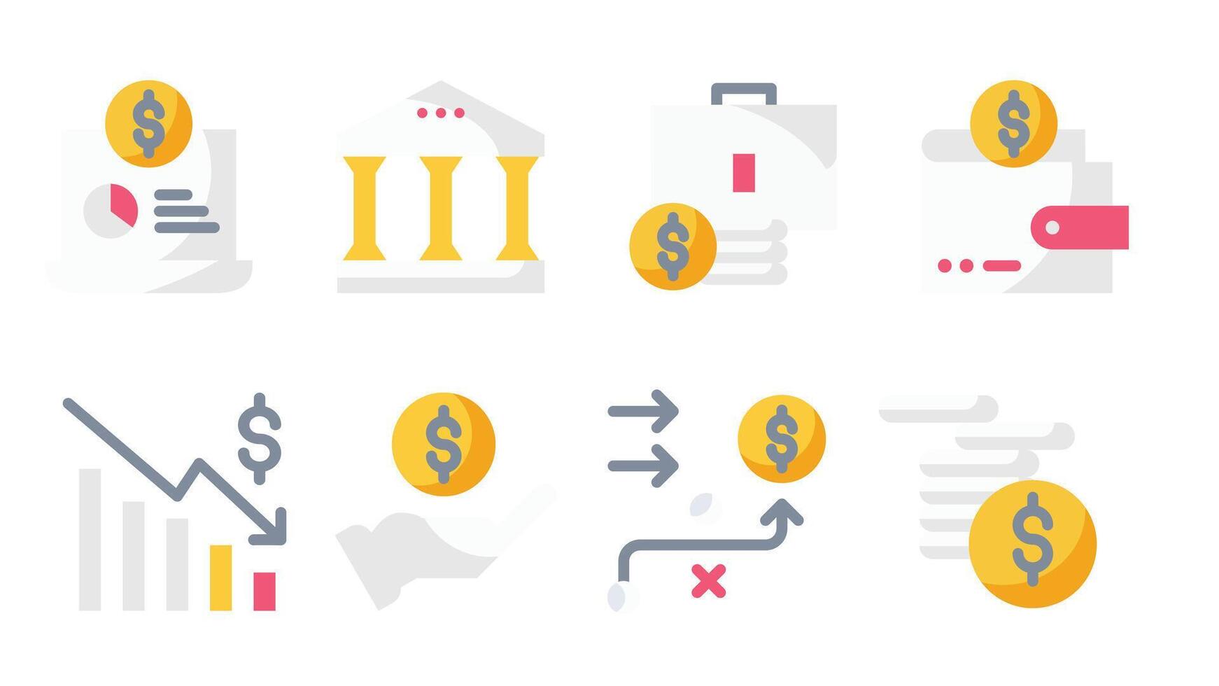 Money, stocks, Business and finance vector illustration icons