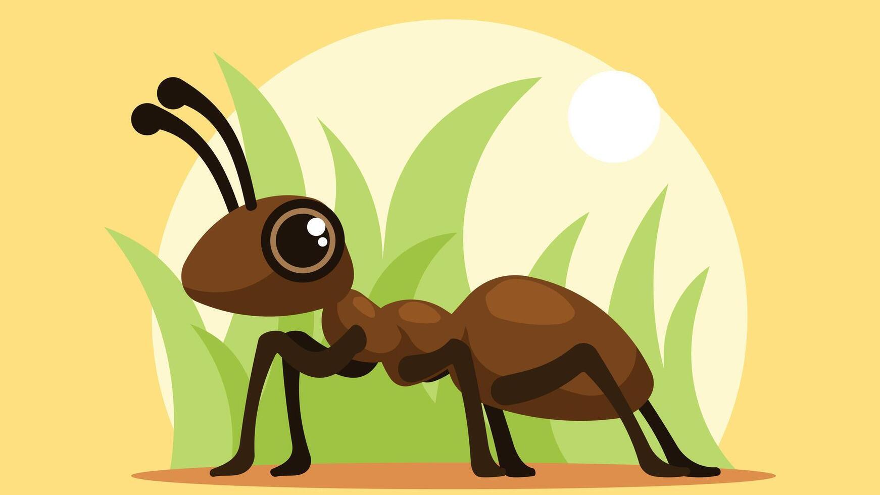 Ant character children coloring book vector illustration