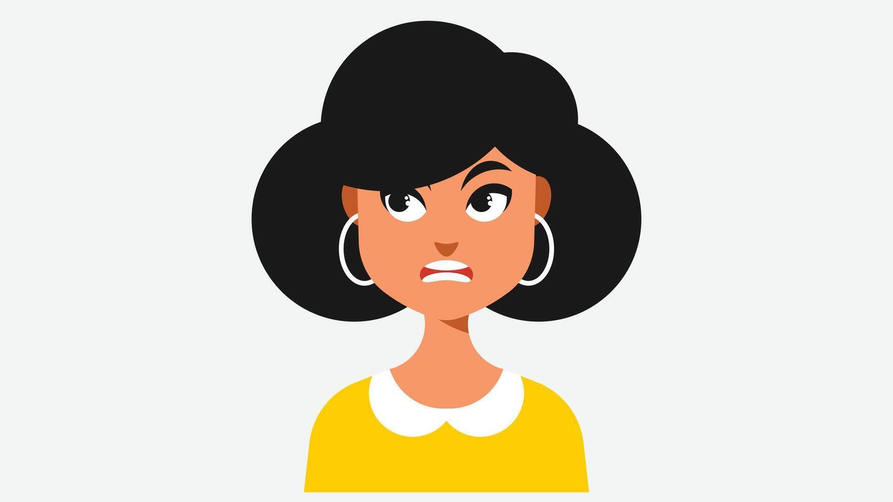 Angry child with anger face expressions vector illustration