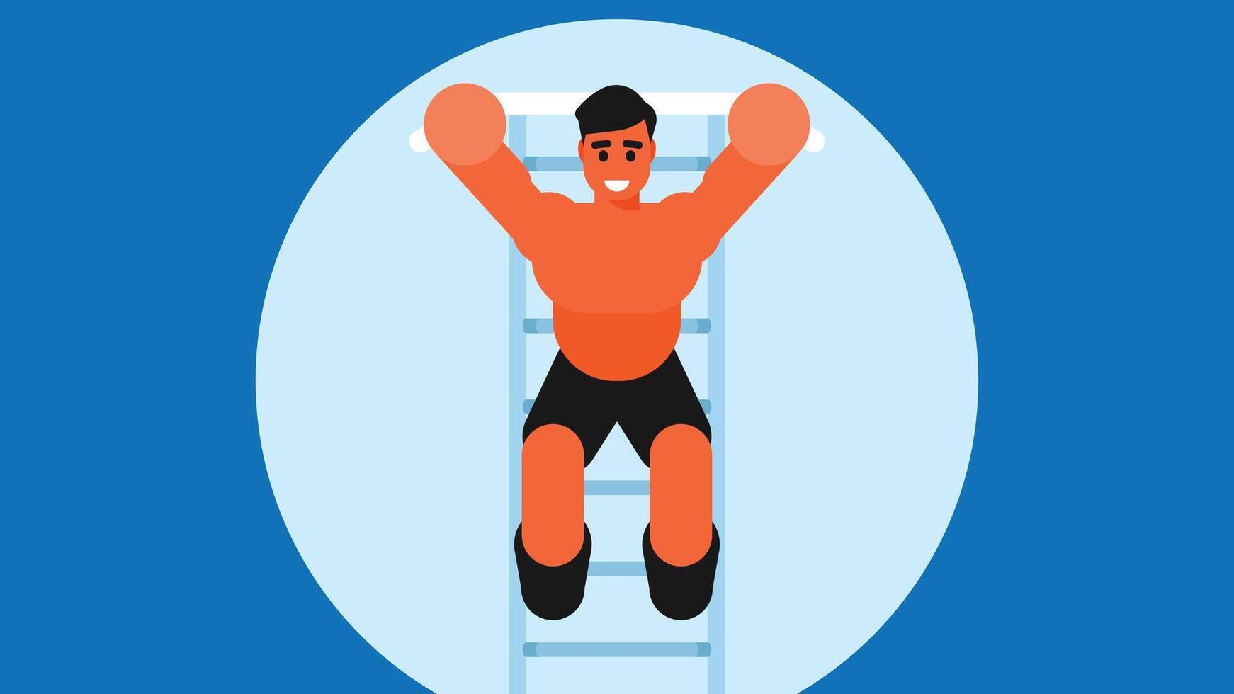 Man Athlete workout and wins a competition vector illustration