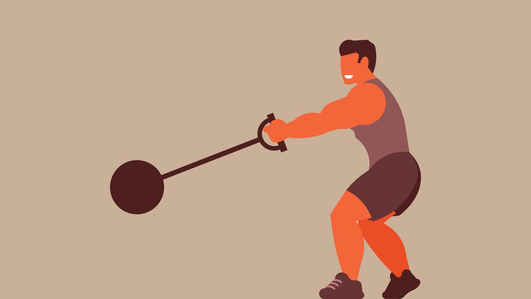 atleta rutina de ejercicio y victorioso un competencia vector ilustración