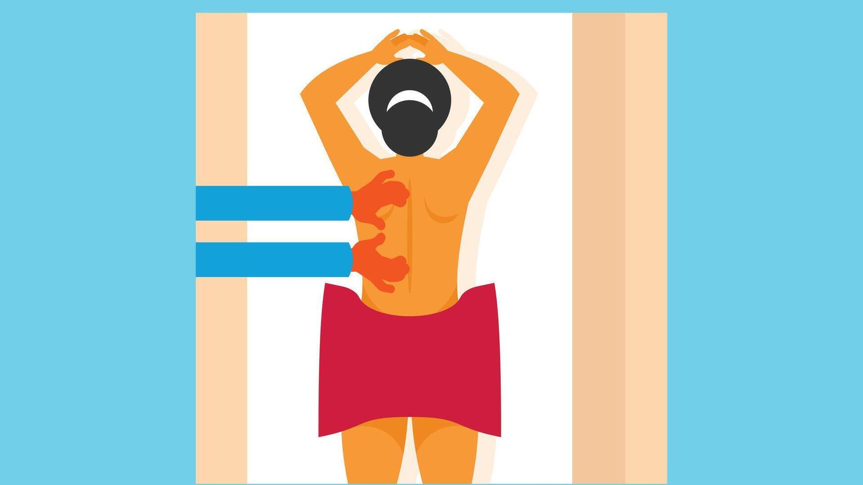 woman has a massage session in a wellbeing center vector illustration