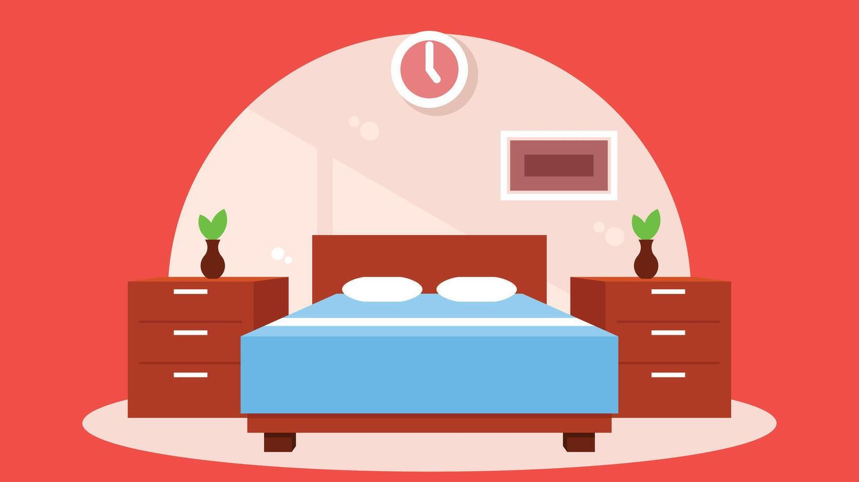 hotel bedroom isolated vector illustration