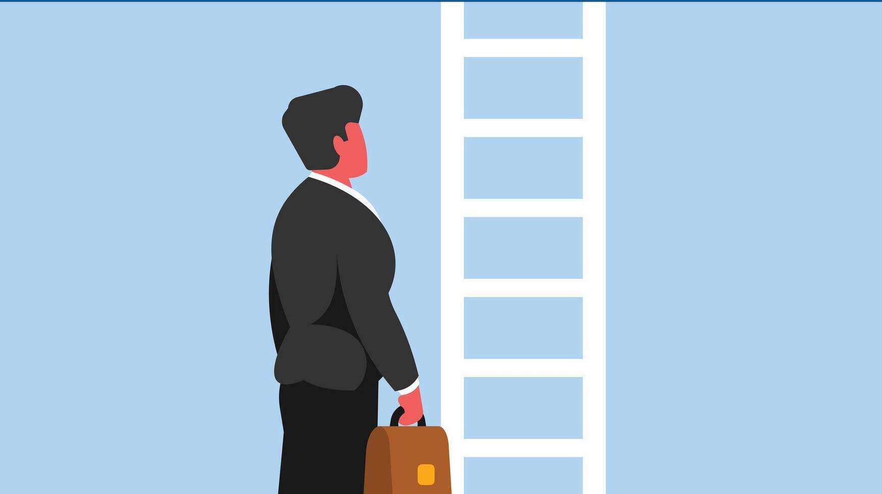 business man going up the ladder in a competition vector illustration