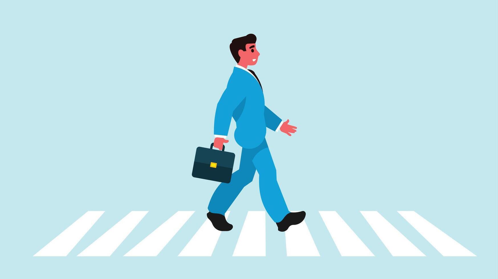 business man is crossing the street vector illustration
