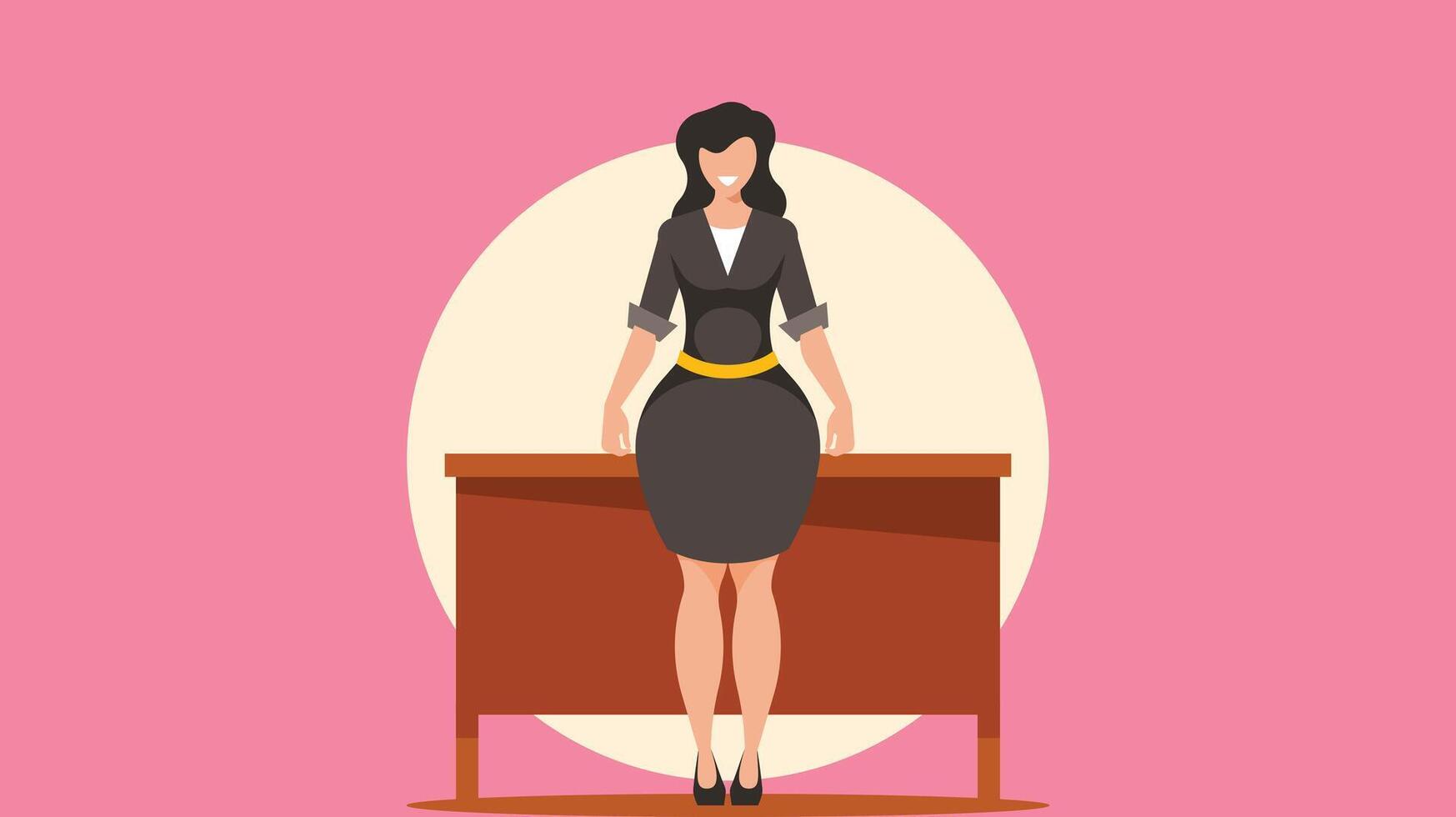 Business woman stands out and prove herself in business world vector