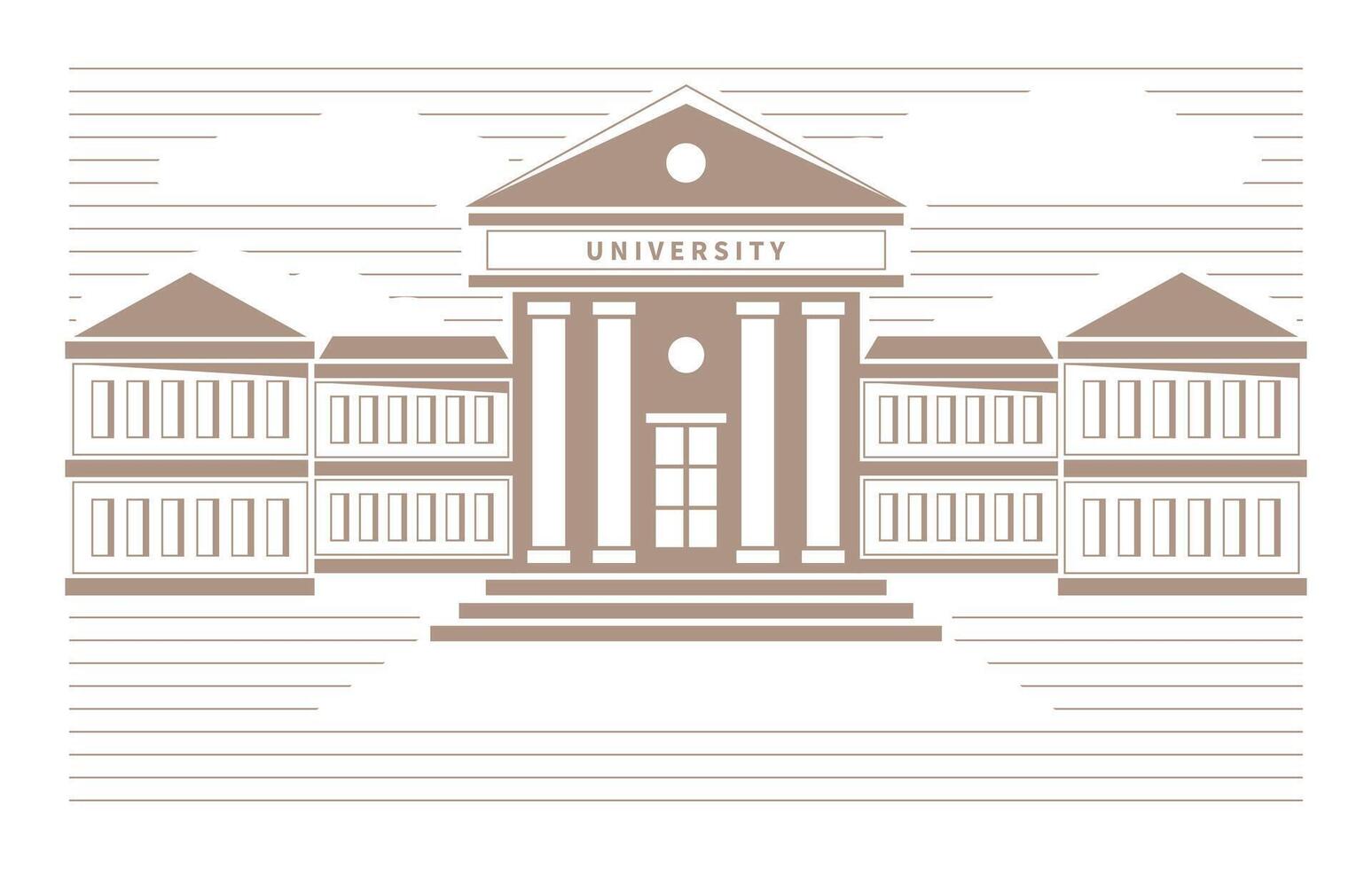 University, college, academy or school building isolated on white background. Vector illustration