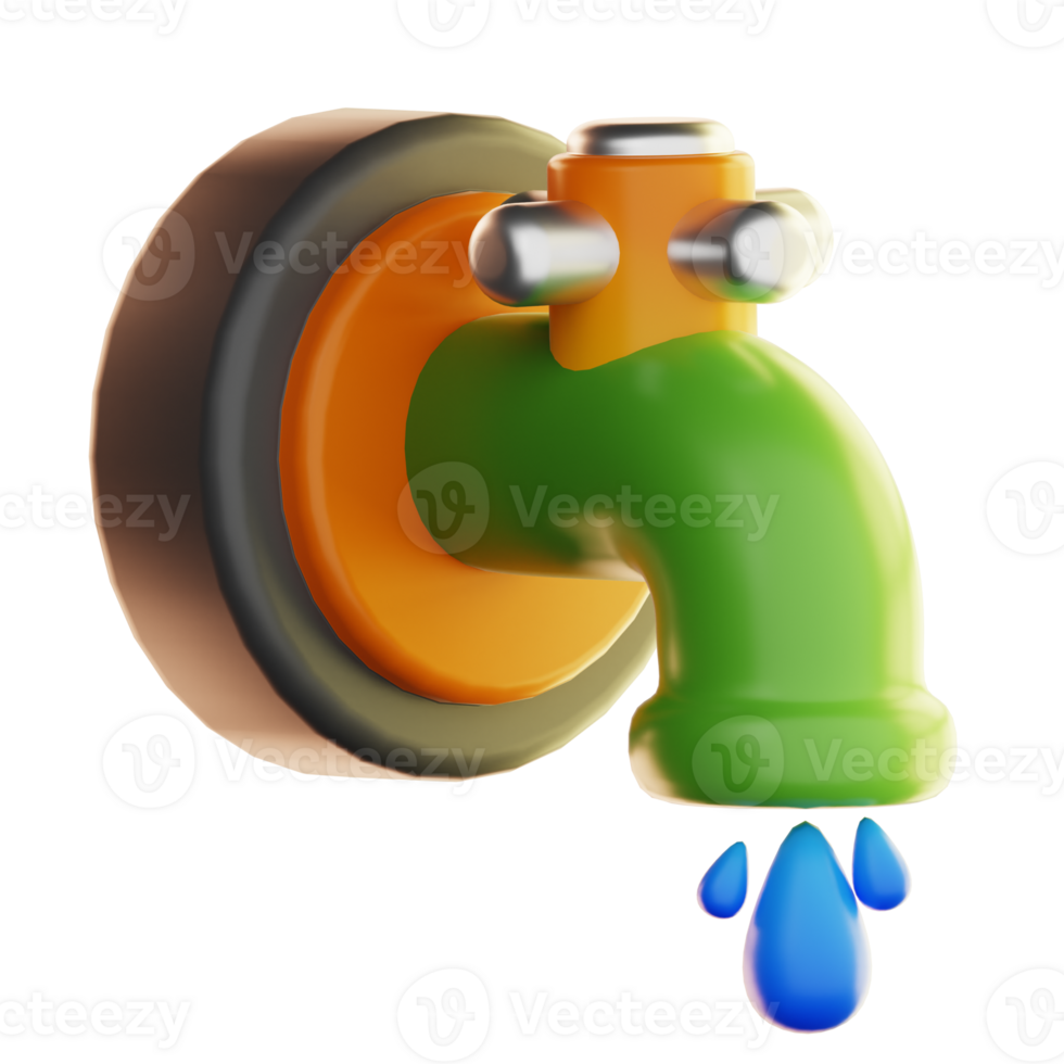 Water Faucet ecology technology illustration 3d png