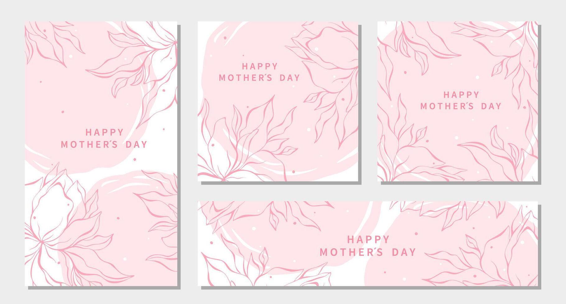 de la madre día saludo tarjetas con hermosa flores en pastel colores. vector ilustración diseño para bandera, póster y social medios de comunicación