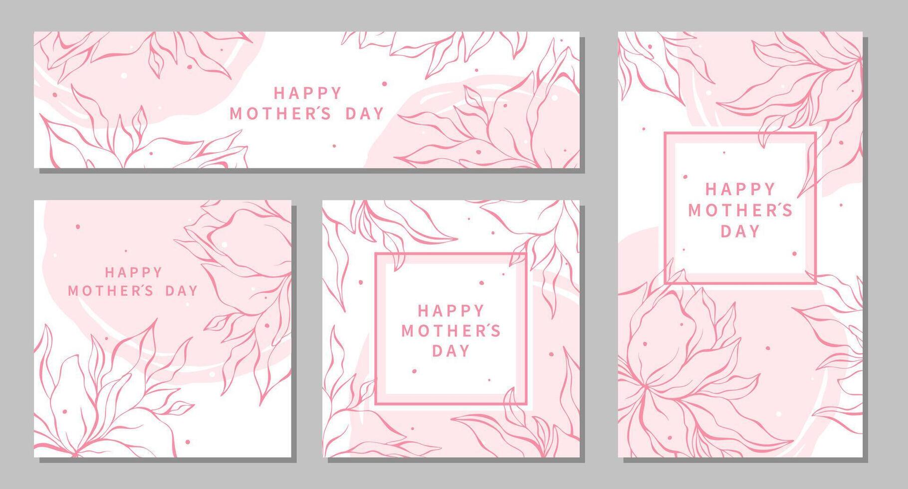 de la madre día tarjeta con hermosa flores en pastel colores. de moda póster, bandera, anuncios promoción, etiqueta o cubrir con flores marco. vector ilustración