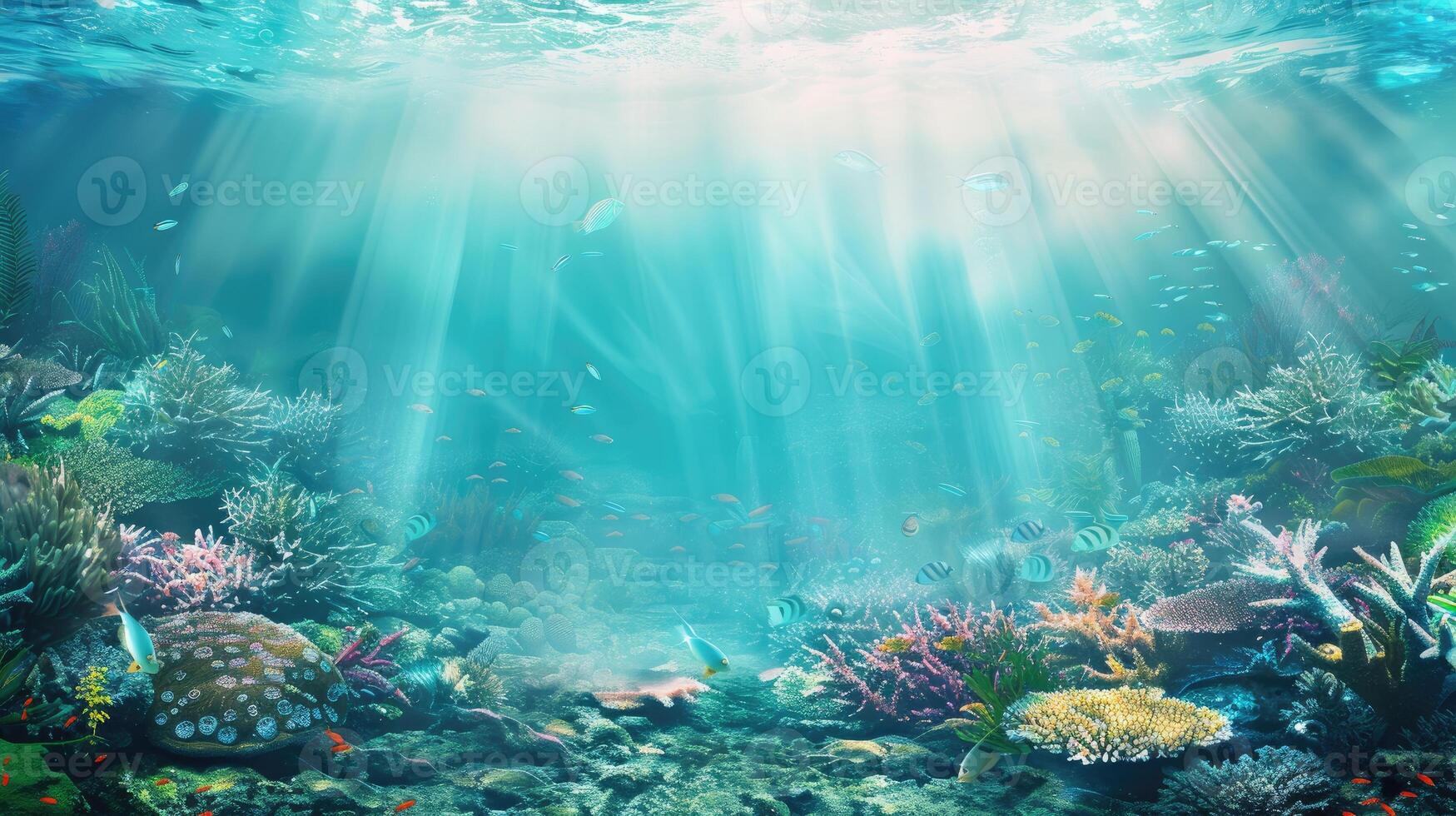 AI generated Colorful Coral Reef Underwater Wonderland photo