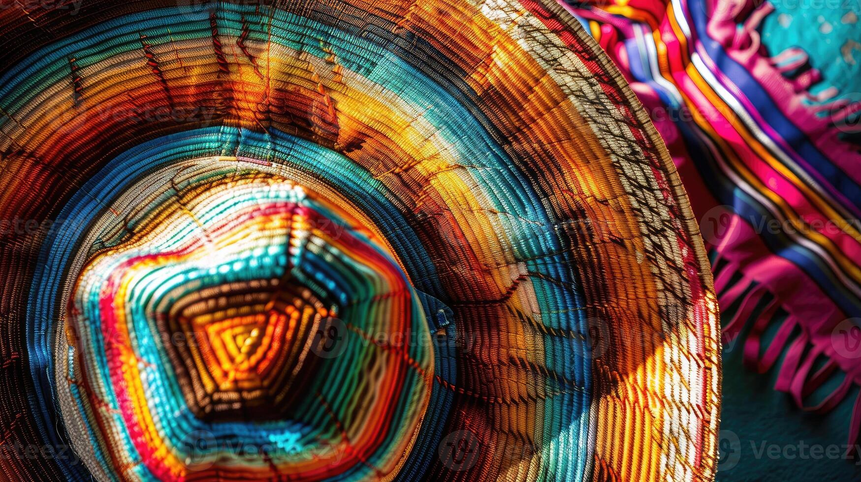 AI generated Aesthetic photo of traditional Mexican sombrero. Vibrant colors unique design