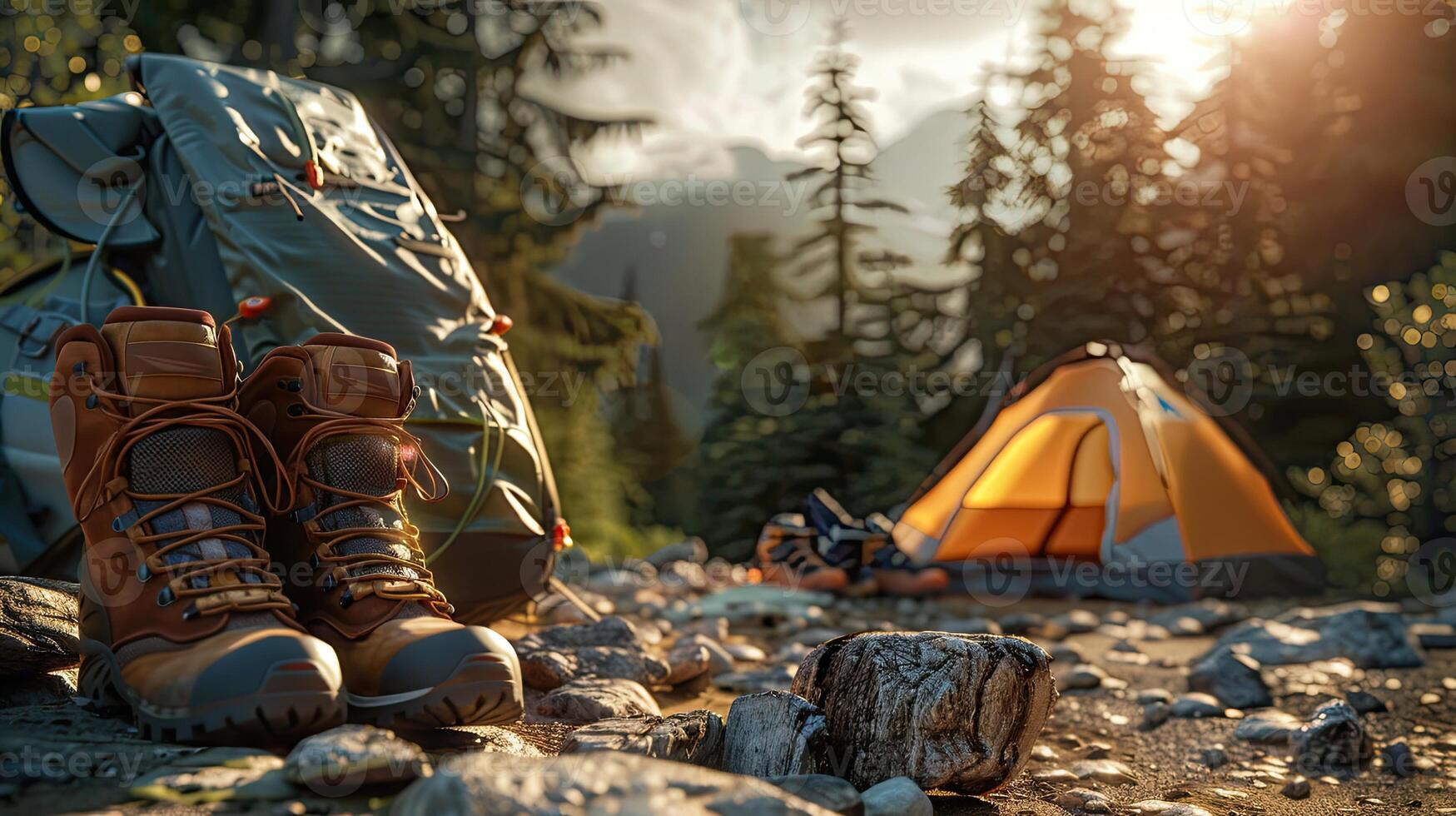 AI generated Natural Outdoor Camping and Hiking photo