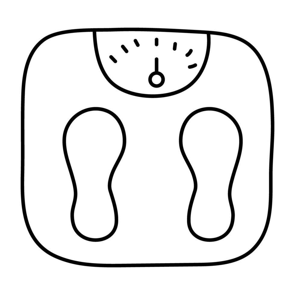 A linear design icon of weight scale vector