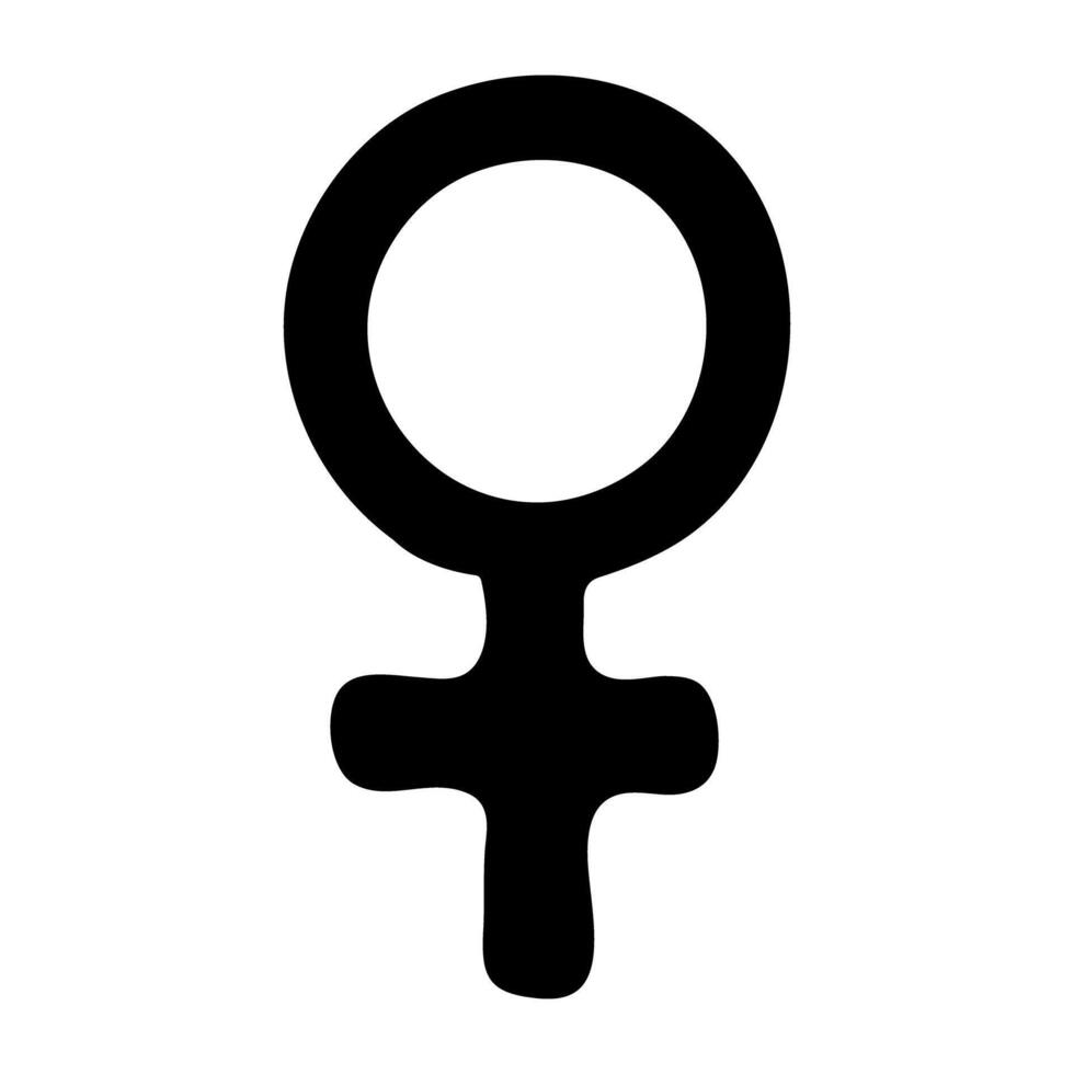 A solid design icon of female gender vector