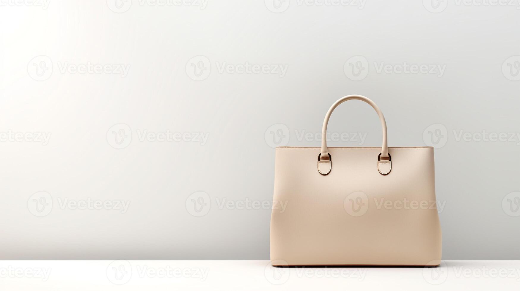 AI generated Beige Satchel Bag isolated on white background with copy space for advertisement. AI Generated photo