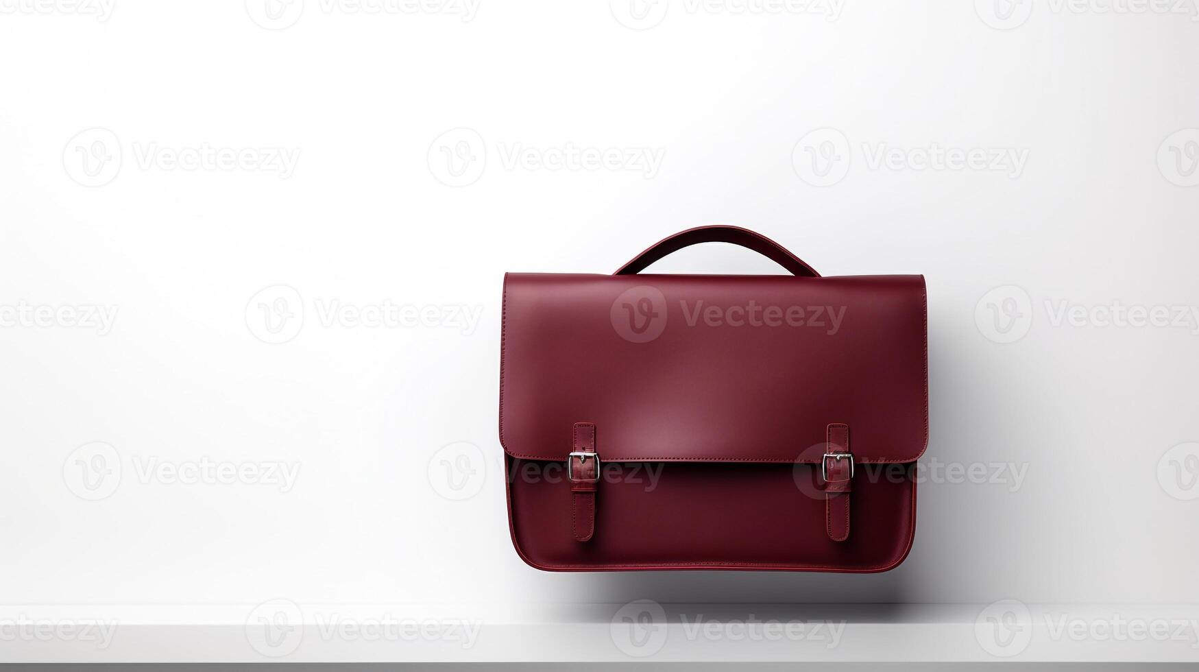 AI generated Burgundy Satchel Bag isolated on white background with copy space for advertisement. AI Generated photo