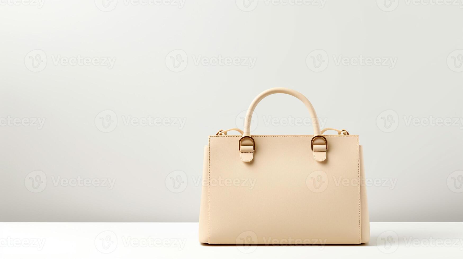 AI generated Beige Satchel Bag isolated on white background with copy space for advertisement. AI Generated photo