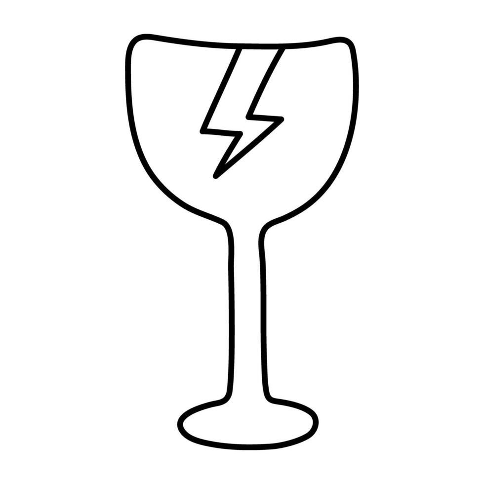 Creative design icon of fragile glass vector