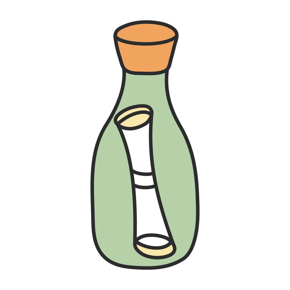 Premium design icon of message bottle vector