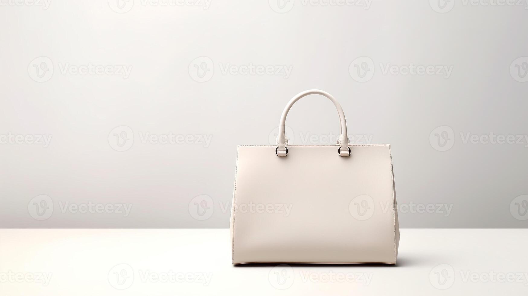 AI generated Cream Leather Bag isolated on white background with copy space for advertisement. AI Generated photo