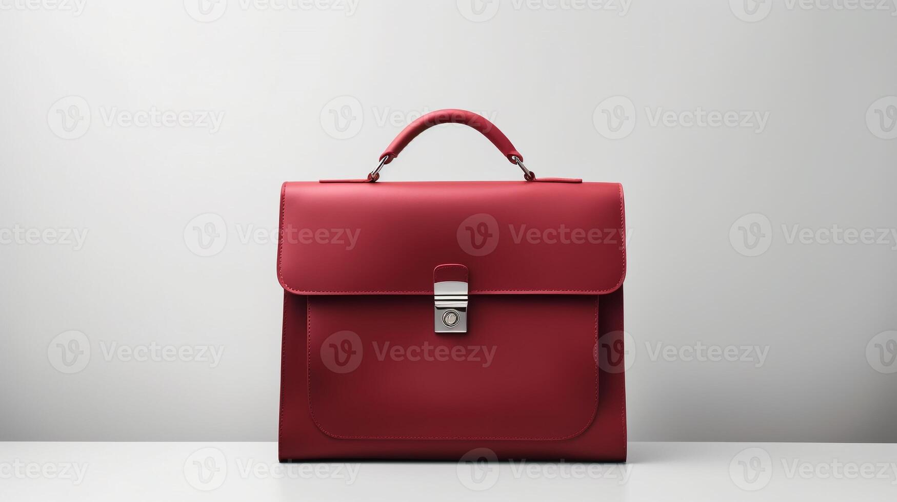 AI generated Dark Red Satchel Bag isolated on white background with copy space for advertisement. AI Generated photo
