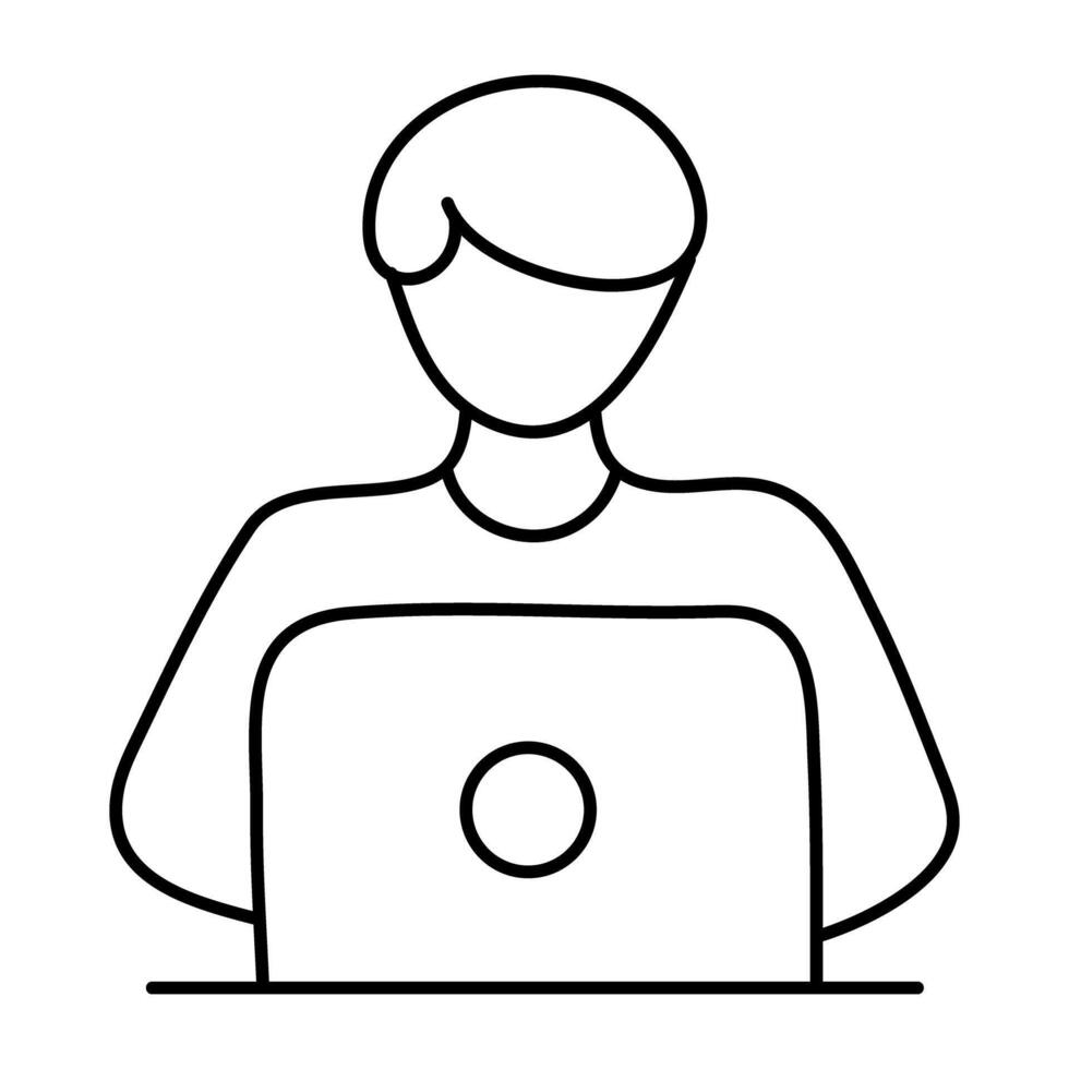 An icon design of laptop user vector