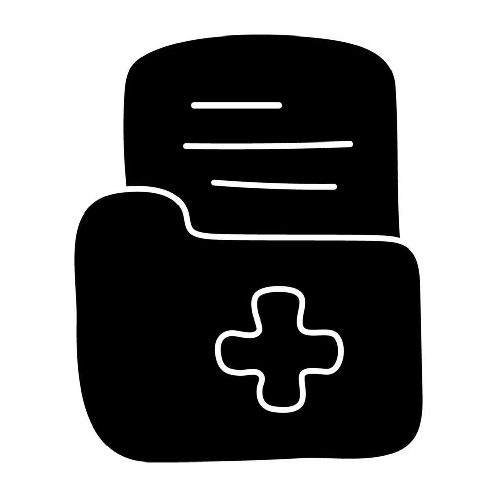 icono de descarga premium de la carpeta médica vector